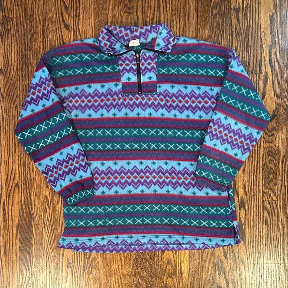 Vintage Other - Vintage 90s Fleece Quarter Zip Sweater